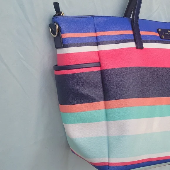 Kate Spade Laurel Way striped baby bag tote - Picture 3 of 13